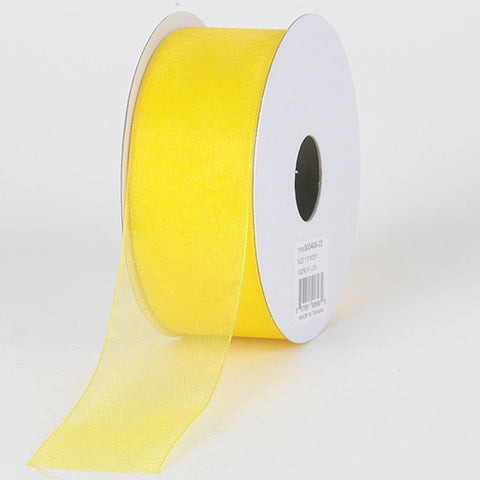 Daffodil- Sheer Organza Ribbon - ( W: 3/8 Inch | L: 25 Yards ) FuzzyFabric - Wholesale Ribbons, Tulle Fabric, Wreath Deco Mesh Supplies