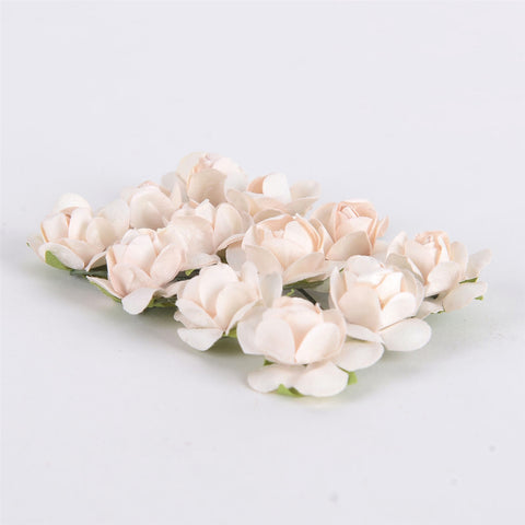 12 Paper Flowers Ivory Paper Rose Flowers (12x12) FuzzyFabric - Wholesale Ribbons, Tulle Fabric, Wreath Deco Mesh Supplies