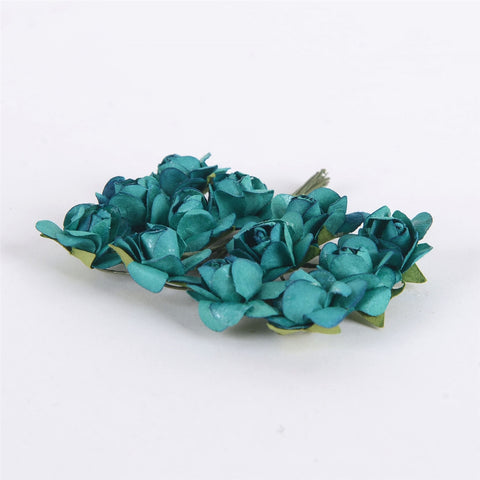 12 Paper Flowers Jade Paper Rose Flowers (12x12) FuzzyFabric - Wholesale Ribbons, Tulle Fabric, Wreath Deco Mesh Supplies