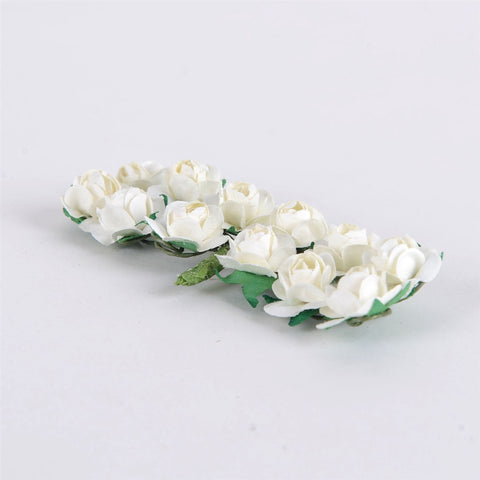 Paper Flowers (12x12) Ivory ( 12 Paper Flowers ) FuzzyFabric - Wholesale Ribbons, Tulle Fabric, Wreath Deco Mesh Supplies