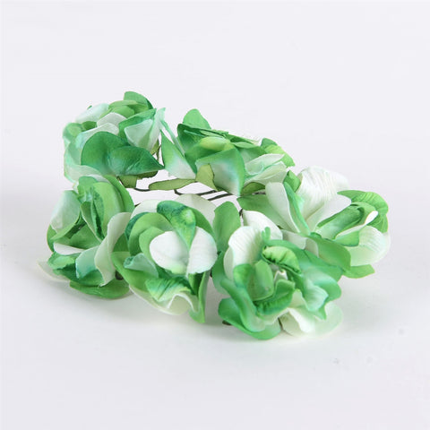 12 Paper Flowers Apple w. Ivory Paper Flowers (6x12) FuzzyFabric - Wholesale Ribbons, Tulle Fabric, Wreath Deco Mesh Supplies