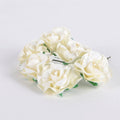 12 Paper Flowers Ivory Paper Flowers (6x12) FuzzyFabric - Wholesale Ribbons, Tulle Fabric, Wreath Deco Mesh Supplies