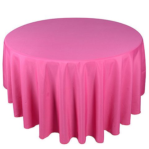 Fuchsia - 70 Inch Polyester Round Tablecloths FuzzyFabric - Wholesale Ribbons, Tulle Fabric, Wreath Deco Mesh Supplies