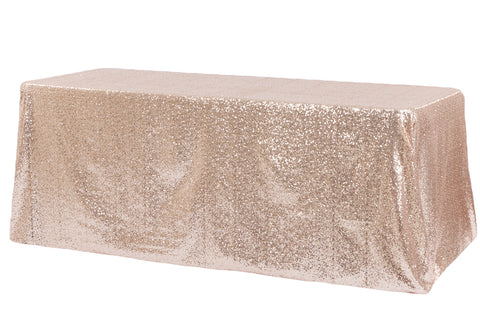 Blush - 60 x 126 inch Duchess Sequin Rectangle Tablecloths FuzzyFabric - Wholesale Ribbons, Tulle Fabric, Wreath Deco Mesh Supplies