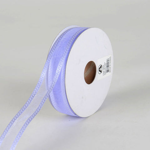 Iris - Organza Check Edge Ribbon - ( W: 7/8 Inch | L: 25 Yards ) FuzzyFabric - Wholesale Ribbons, Tulle Fabric, Wreath Deco Mesh Supplies