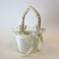 Flower Girl Baskets Ivory ( 7 Inch Tall ) - 4032I FuzzyFabric - Wholesale Ribbons, Tulle Fabric, Wreath Deco Mesh Supplies