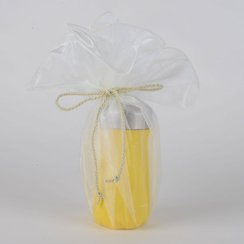 Organza Wrapper with Cord - Ivory FuzzyFabric - Wholesale Ribbons, Tulle Fabric, Wreath Deco Mesh Supplies