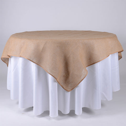 72 x 72 Inch Fine Rustic Jute Burlap Square Tablecloths FuzzyFabric - Wholesale Ribbons, Tulle Fabric, Wreath Deco Mesh Supplies