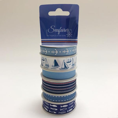 Marine DIY Ribbon Gift Set FuzzyFabric - Wholesale Ribbons, Tulle Fabric, Wreath Deco Mesh Supplies