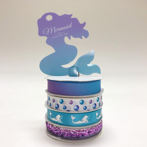 Mermaid DIY Ribbon Gift Set FuzzyFabric - Wholesale Ribbons, Tulle Fabric, Wreath Deco Mesh Supplies