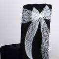 Ivory - 7 x 106 inch Lace Chair Sashes ( 5 Pieces ) FuzzyFabric - Wholesale Ribbons, Tulle Fabric, Wreath Deco Mesh Supplies