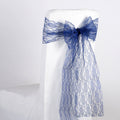Navy - 7 x 106 inch Lace Chair Sashes ( 5 Pieces ) FuzzyFabric - Wholesale Ribbons, Tulle Fabric, Wreath Deco Mesh Supplies