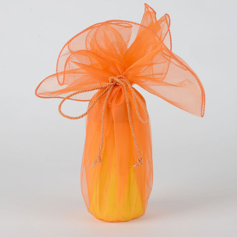 Organza Wrapper with Cord - Orange FuzzyFabric - Wholesale Ribbons, Tulle Fabric, Wreath Deco Mesh Supplies