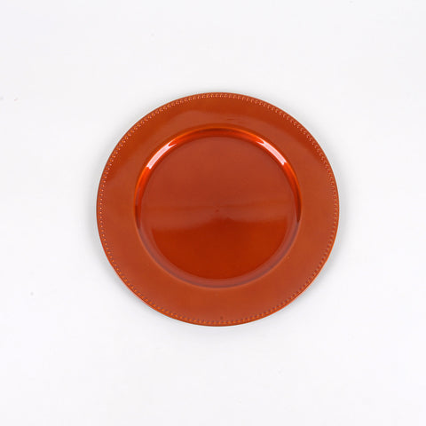 Orange - 13 Inch Round Charger Plates ( Pack of 6 ) FuzzyFabric - Wholesale Ribbons, Tulle Fabric, Wreath Deco Mesh Supplies
