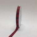 Red with Black - Square Design Grosgrain Ribbon ( 3/8 inch | 25 Yards ) FuzzyFabric - Wholesale Ribbons, Tulle Fabric, Wreath Deco Mesh Supplies