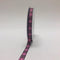 Brown with Pink - Square Design Grosgrain Ribbon ( 3/8 inch | 25 Yards ) FuzzyFabric - Wholesale Ribbons, Tulle Fabric, Wreath Deco Mesh Supplies