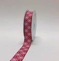 Red - Square Design Grosgrain Ribbon ( 7/8 inch | 25 Yards ) FuzzyFabric - Wholesale Ribbons, Tulle Fabric, Wreath Deco Mesh Supplies
