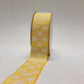 Yellow - Square Design Grosgrain Ribbon ( 1-1/2 inch | 25 Yards ) FuzzyFabric - Wholesale Ribbons, Tulle Fabric, Wreath Deco Mesh Supplies