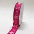 Fuchsia - Welcome Baby - Grosgrain Ribbon Baby  Design ( W: 7/8 inch | L: 25 Yards ) FuzzyFabric - Wholesale Ribbons, Tulle Fabric, Wreath Deco Mesh Supplies