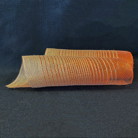 Ombre Metallic Stripes Burlap Mesh ( 10 Inch x 10 Yards ) - PM019 FuzzyFabric - Wholesale Ribbons, Tulle Fabric, Wreath Deco Mesh Supplies