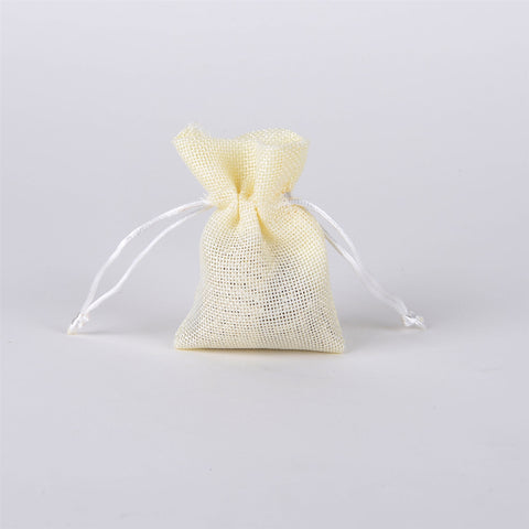 5x7 inch - 6 bags Ivory Faux Burlap Bags FuzzyFabric - Wholesale Ribbons, Tulle Fabric, Wreath Deco Mesh Supplies
