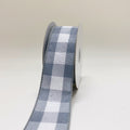 Grey White checkered Wired Ribbon - 1-1/2 Inch x 10 Yards FuzzyFabric - Wholesale Ribbons, Tulle Fabric, Wreath Deco Mesh Supplies