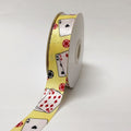Satin Ribbon Poker Design - ( W: 7/8 Inch | L: 25 Yards ) - 90200501 FuzzyFabric - Wholesale Ribbons, Tulle Fabric, Wreath Deco Mesh Supplies