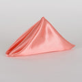Coral - 20 x 20 Inch Satin Table Napkins ( 5 Pieces ) FuzzyFabric - Wholesale Ribbons, Tulle Fabric, Wreath Deco Mesh Supplies