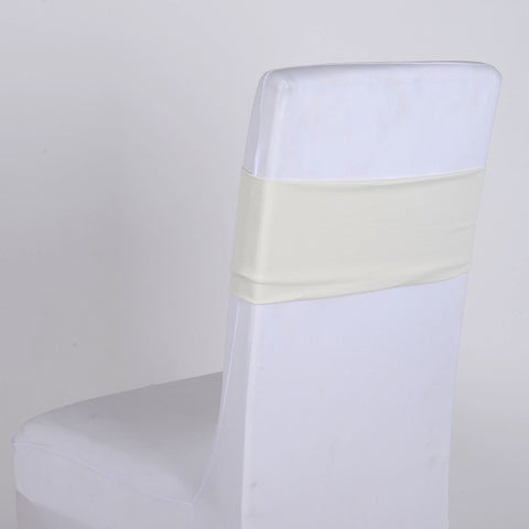 Ivory Spandex Chair Sashes FuzzyFabric - Wholesale Ribbons, Tulle Fabric, Wreath Deco Mesh Supplies
