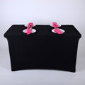 Black - 4 Ft Spandex Rectangular Table Cover FuzzyFabric - Wholesale Ribbons, Tulle Fabric, Wreath Deco Mesh Supplies