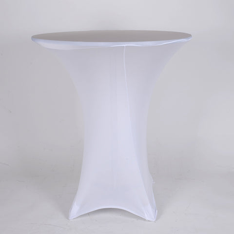White - 36" Dia. Spandex Cocktail Tablecloths