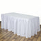 White - 14 ft. Polyester Table Skirt FuzzyFabric - Wholesale Ribbons, Tulle Fabric, Wreath Deco Mesh Supplies