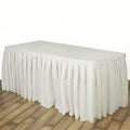 Ivory - 17 ft. Polyester Table Skirt FuzzyFabric - Wholesale Ribbons, Tulle Fabric, Wreath Deco Mesh Supplies