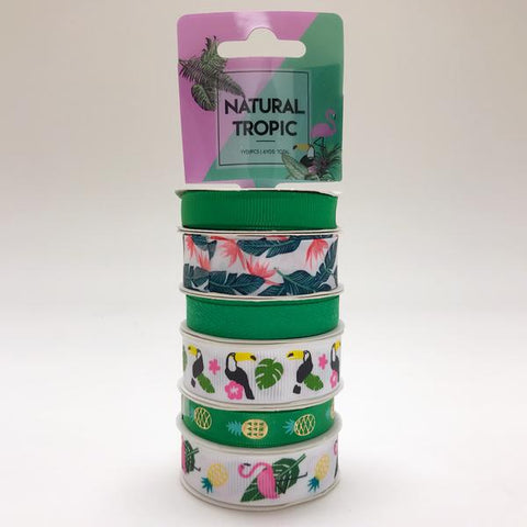 Tropical DIY Ribbon Gift Set FuzzyFabric - Wholesale Ribbons, Tulle Fabric, Wreath Deco Mesh Supplies