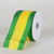 Satin Emerald & Yellow Colleges Wired Ribbon ( 2-1/2 Inch x 10 Yards ) FuzzyFabric - Wholesale Ribbons, Tulle Fabric, Wreath Deco Mesh Supplies