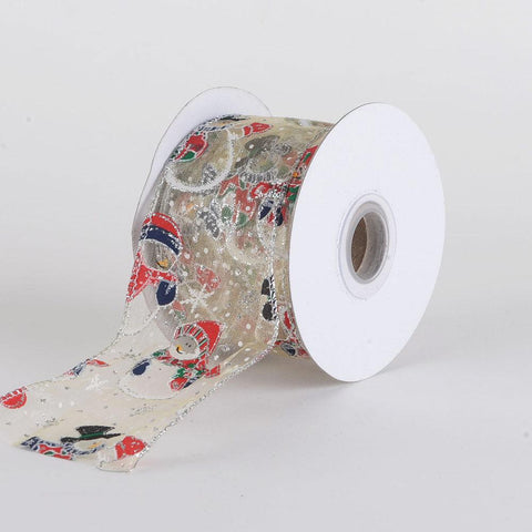 Christmas Organza Ribbon (2-1/2 Inch x 10 Yards ) - X123126 FuzzyFabric - Wholesale Ribbons, Tulle Fabric, Wreath Deco Mesh Supplies