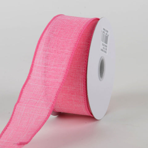 Pink  - Canvas Ribbon - ( W: 1-1/2 inch | L: 10 Yards ) FuzzyFabric - Wholesale Ribbons, Tulle Fabric, Wreath Deco Mesh Supplies