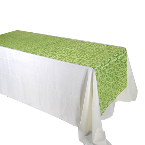 Apple Green with Green Dots Glitter Overlays - ( 28 x 108 Inches ) FuzzyFabric - Wholesale Ribbons, Tulle Fabric, Wreath Deco Mesh Supplies