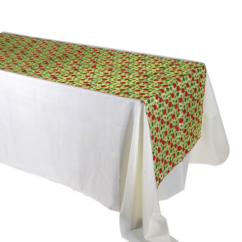 Apple Green with Emerald/Red Dots Glitter Overlays - ( 28 x 108 Inches ) FuzzyFabric - Wholesale Ribbons, Tulle Fabric, Wreath Deco Mesh Supplies