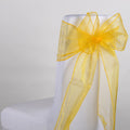 Light Gold - 8 x 108 Inch Organza Chair Sash ( 10 Piece ) FuzzyFabric - Wholesale Ribbons, Tulle Fabric, Wreath Deco Mesh Supplies