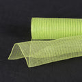 Apple Green - Deco Mesh Wrap Metallic Stripes ( 10 Inch x 10 Yards ) FuzzyFabric - Wholesale Ribbons, Tulle Fabric, Wreath Deco Mesh Supplies