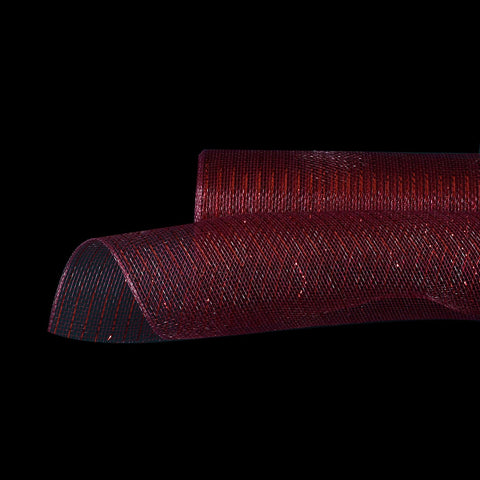 Burgundy - Deco Mesh Wrap Metallic Stripes ( 10 Inch x 10 Yards ) FuzzyFabric - Wholesale Ribbons, Tulle Fabric, Wreath Deco Mesh Supplies