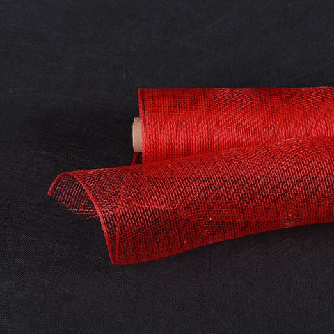 Red - Deco Mesh Wrap Metallic Stripes ( 21 Inch x 10 Yards ) FuzzyFabric - Wholesale Ribbons, Tulle Fabric, Wreath Deco Mesh Supplies
