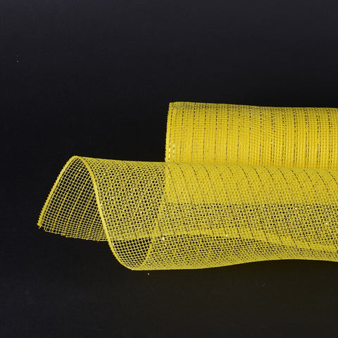 Yellow - Deco Mesh Wrap Metallic Stripes ( 10 Inch x 10 Yards ) FuzzyFabric - Wholesale Ribbons, Tulle Fabric, Wreath Deco Mesh Supplies