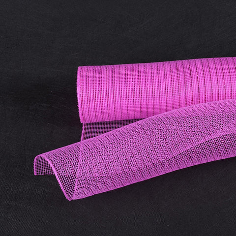 Fuchsia - Deco Mesh Wrap Metallic Stripes ( 10 Inch x 10 Yards ) FuzzyFabric - Wholesale Ribbons, Tulle Fabric, Wreath Deco Mesh Supplies