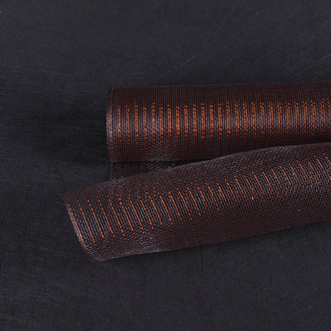 Chocolate Brown - Deco Mesh Wrap Metallic Stripes ( 10 Inch x 10 Yards ) FuzzyFabric - Wholesale Ribbons, Tulle Fabric, Wreath Deco Mesh Supplies
