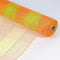 Orange Green - Floral Mesh Wrap Two Color Design ( 21 Inch x 10 Yards ) FuzzyFabric - Wholesale Ribbons, Tulle Fabric, Wreath Deco Mesh Supplies