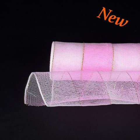 Pink White - Christmas Mesh Wraps ( 10 Inch x 10 Yards ) FuzzyFabric - Wholesale Ribbons, Tulle Fabric, Wreath Deco Mesh Supplies