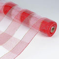 Red White - Christmas Mesh Wraps ( 10 Inch x 10 Yards ) FuzzyFabric - Wholesale Ribbons, Tulle Fabric, Wreath Deco Mesh Supplies