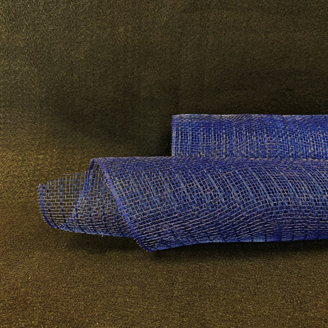 Navy Blue Deco Mesh Burlap Stripes - 10 Inch x 10 Yards FuzzyFabric - Wholesale Ribbons, Tulle Fabric, Wreath Deco Mesh Supplies